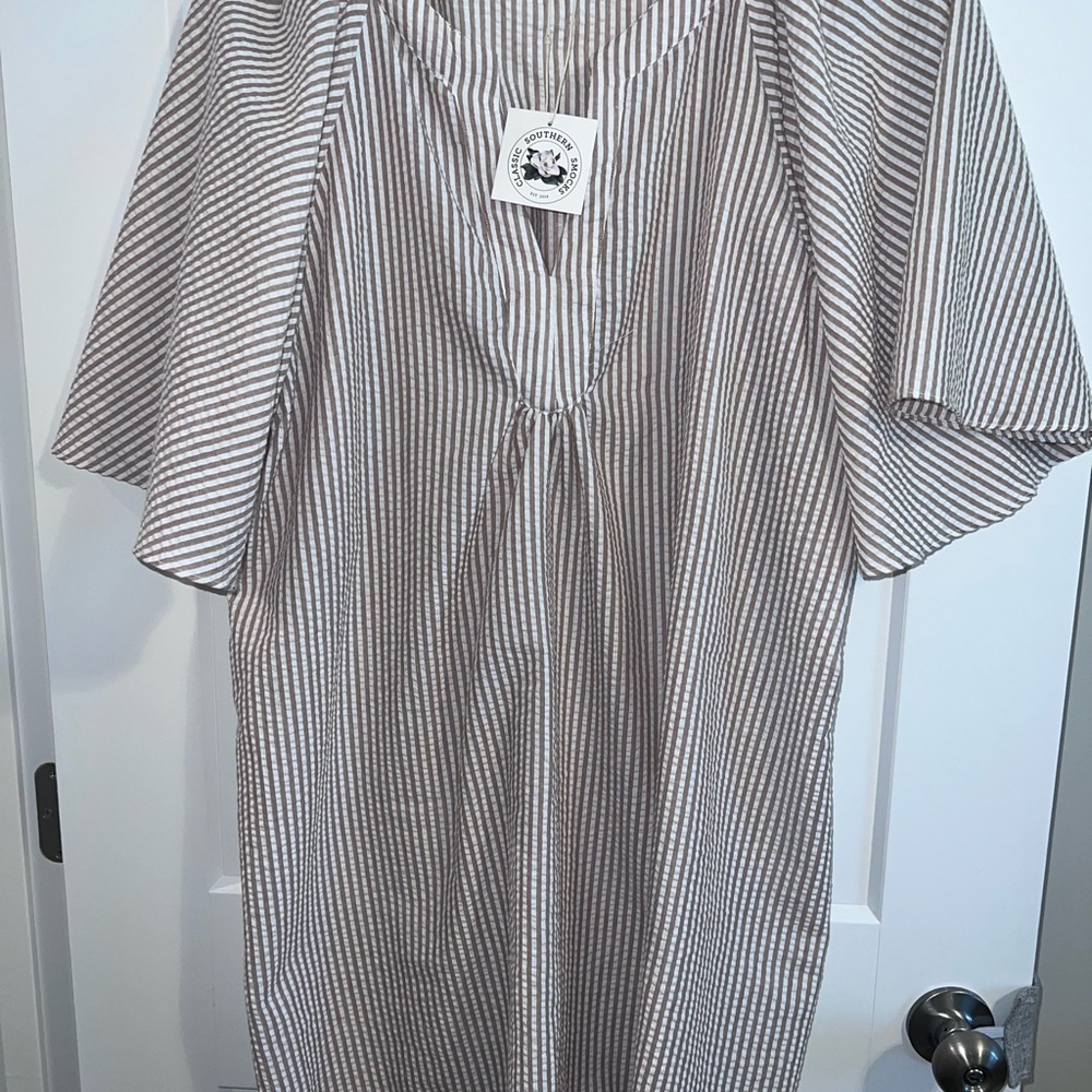 Striped V-Neck Dress